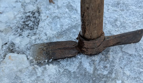 Neighborhood Boys Clear Ice from Sidewalks